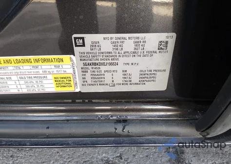 2014 Buick Enclave Leather from USA, damaged, VIN 5GAKRBKDXEJ196624